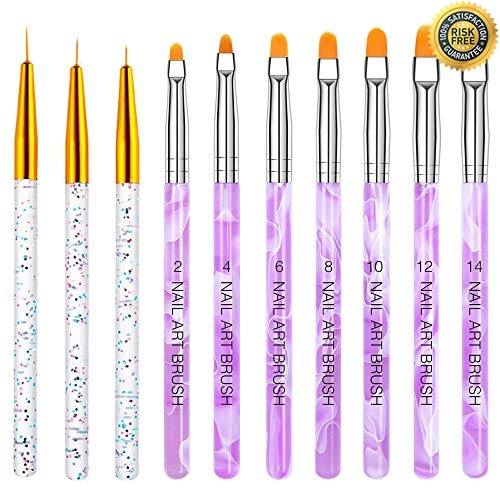 Nagel Pinsel Set 10 Teilig Gelnagel Pinsel Nagellackstift Acrylpinsel Fur Uv G Ebay